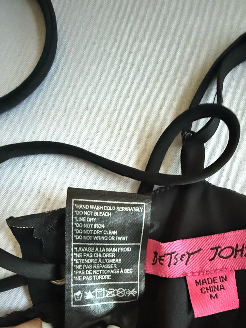 Betsey Johnson Black Butterfly-Appliqué Spaghetti Strap Maxi Dress Size Medium - Picture 9 of 9